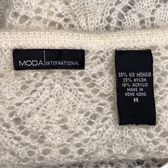 Vintage 90s Y2K Era Moda Mohair Ivory Soft Knit Tank Neutral Classic Medium - Picture 10 of 14
